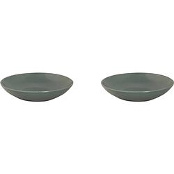 Foto van Mammoet bord diep spirit 21.5 cm groen stoneware 2 stuk(s)