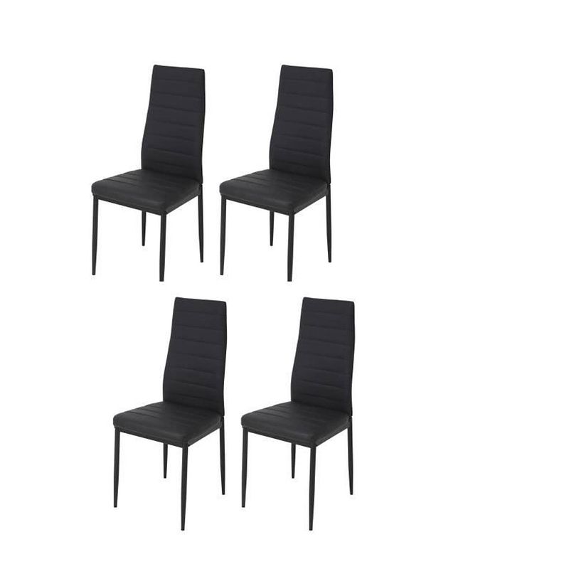 Foto van Set van 4 stoelen - zwarte imitatie - l 42 x d 49 x h 97 cm - jim