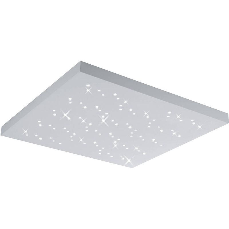 Foto van Led plafondlamp - plafondverlichting - trion tarza - 36w - aanpasbare kleur - vierkant - mat wit - aluminium