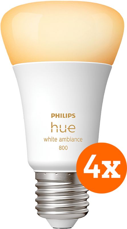 Foto van Philips hue white ambiance e27 800lm 4-pack