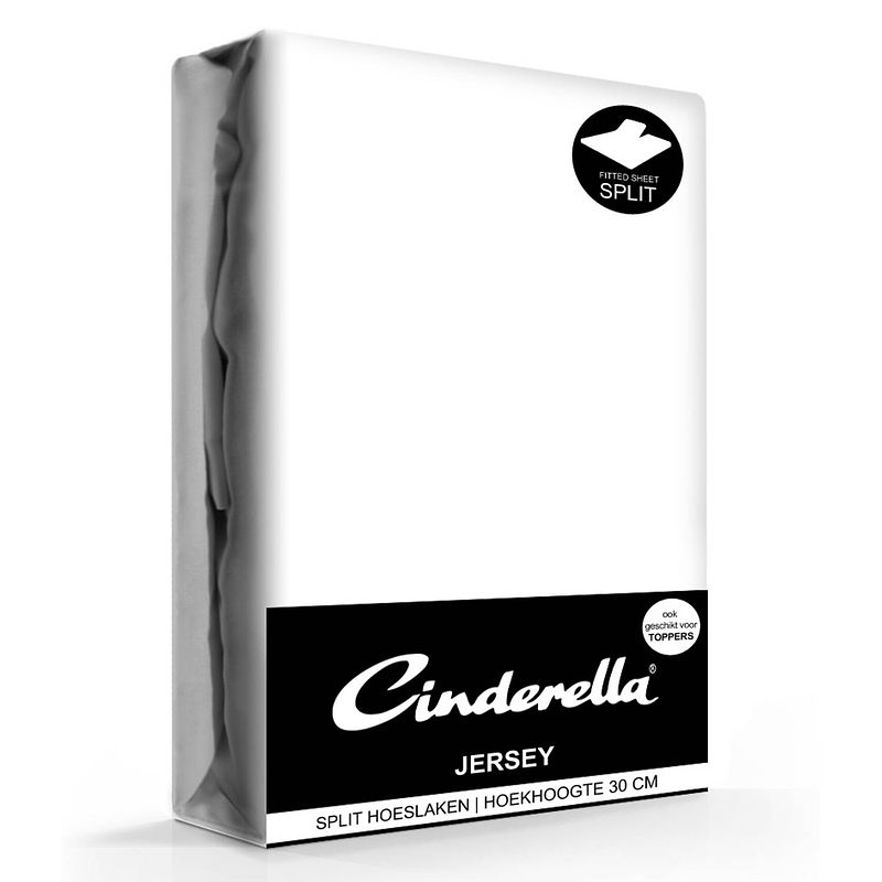 Foto van Cinderella jersey splithoeslaken white-160x200/210cm