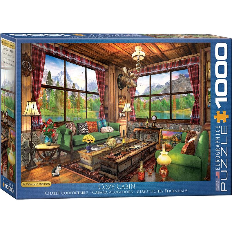 Foto van Eurographics puzzel cozy cabin - dominic davison - 1000 stukjes