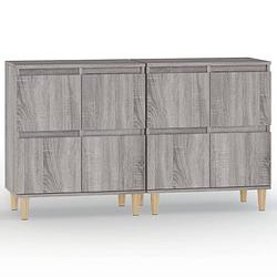 Foto van Vidaxl dressoirs 2 st 60x35x70 cm bewerkt hout grijs sonoma eikenkleur