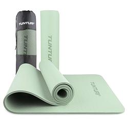 Foto van Tunturi yogamat 8mm - yogamat - extra dikke sportmat - 180x60x0,8 cm - incl draagtas - anti slip en eco - mint