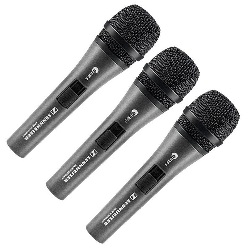 Foto van Sennheiser 3-pack e835-s microfoonbundel