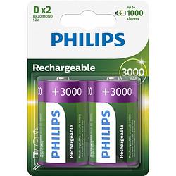 Foto van Philips rechargeable nimh d/hr20 3000mah blister 2