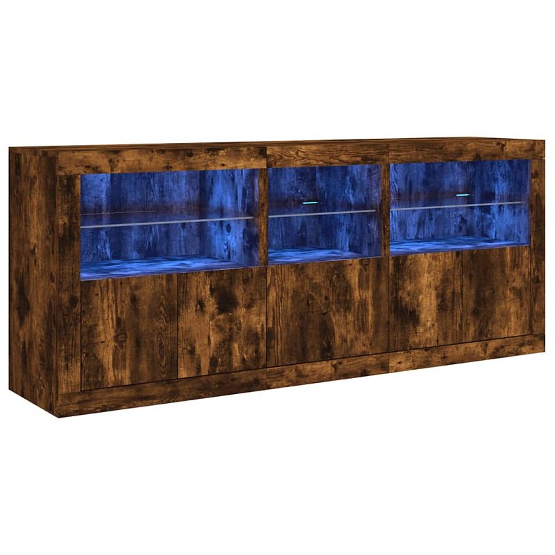 Foto van Vidaxl dressoir met led-verlichting 162x37x67 cm bruin eiken