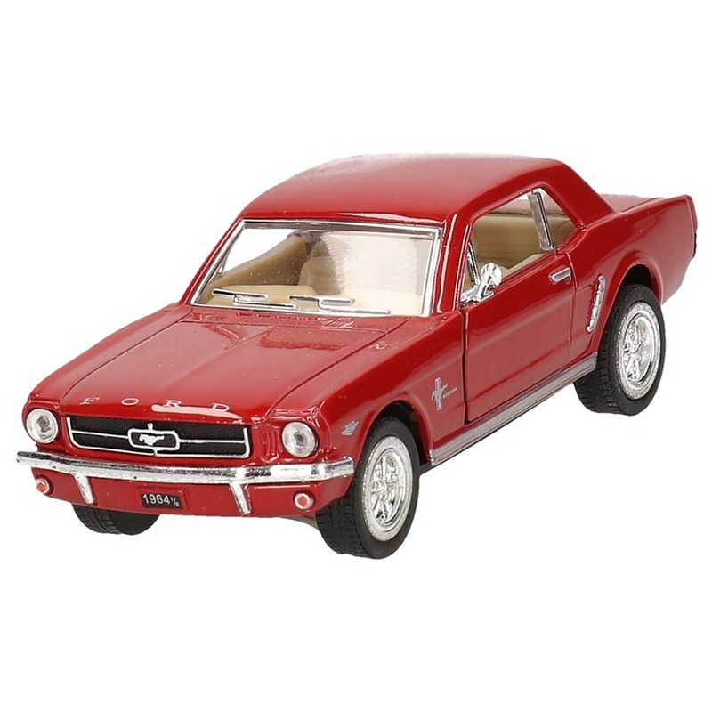 Foto van Modelauto ford mustang 1964 rood 13 cm - speelgoed auto schaalmodel