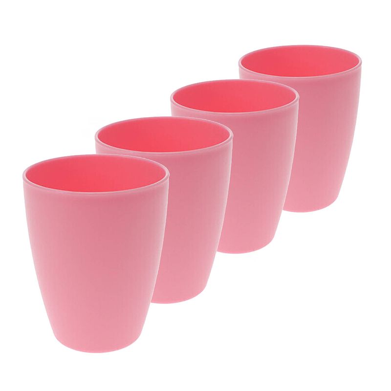 Foto van 4x drinkbekers kunststof 340 ml roze - drinkbekers