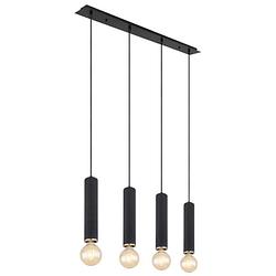 Foto van Industriële hanglamp marion - l:93cm - e27 - metaal - zwart