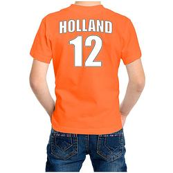 Foto van Holland shirt met rugnummer 12 - nederland fan t-shirt / outfit voor kinderen s (122-128) - feestshirts