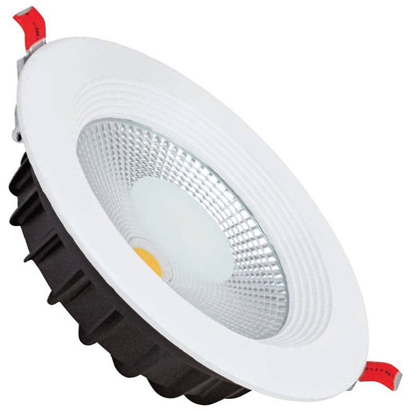 Foto van Led downlight - verona - inbouw rond 5w - helder/koud wit 6400k - mat wit aluminium - ø90mm