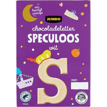 Foto van Jumbo chocoladeletter speculoos wit s 65g