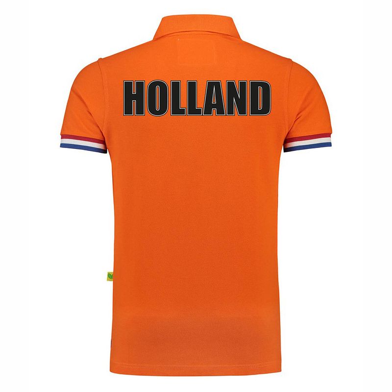 Foto van Holland fan polo t-shirt oranje luxe kwaliteit - 200 grams katoen - heren l - feestshirts