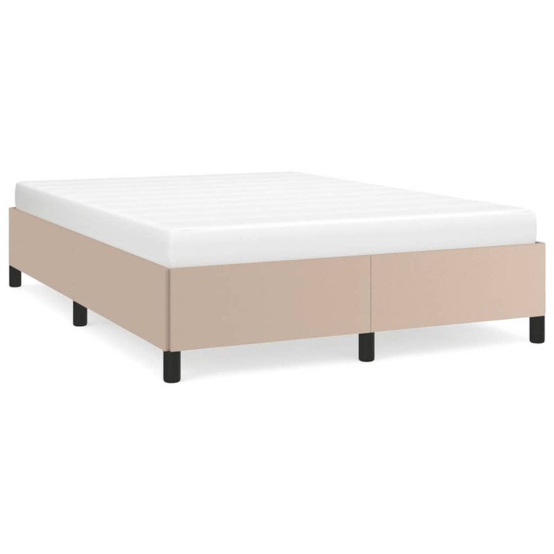 Foto van The living store bedframe cappuccino kunstleer - 193 x 143 x 35 cm - duurzaam - stabiel