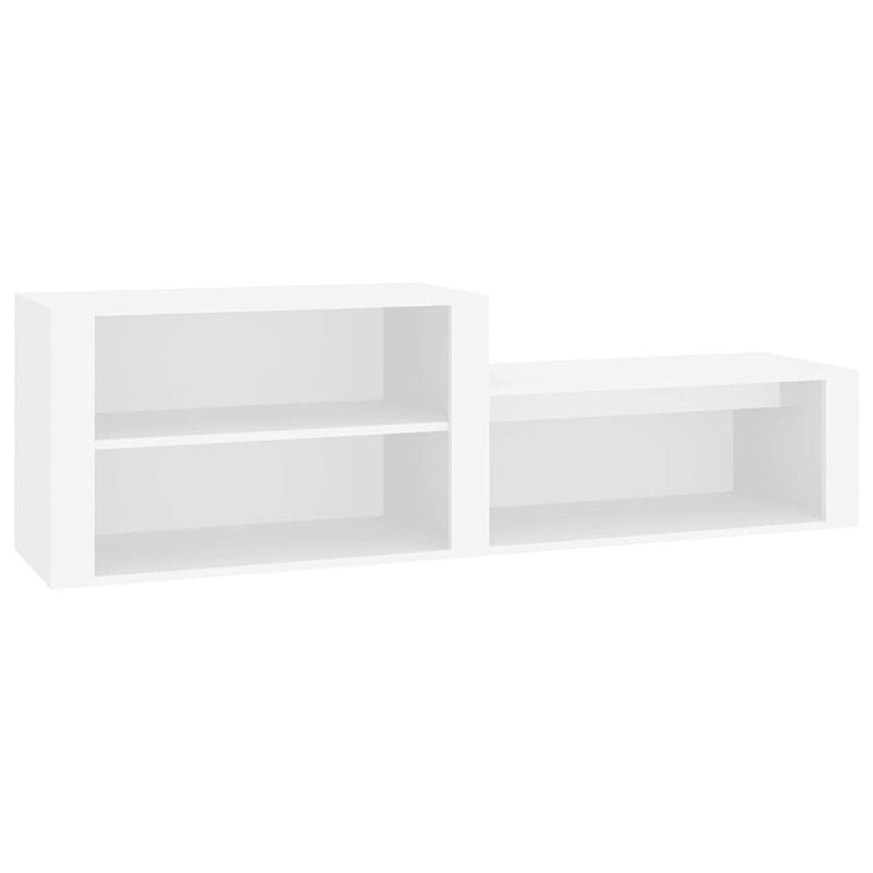 Foto van The living store schoenenkast 150x35x45 cm bewerkt hout wit - schoenenkast