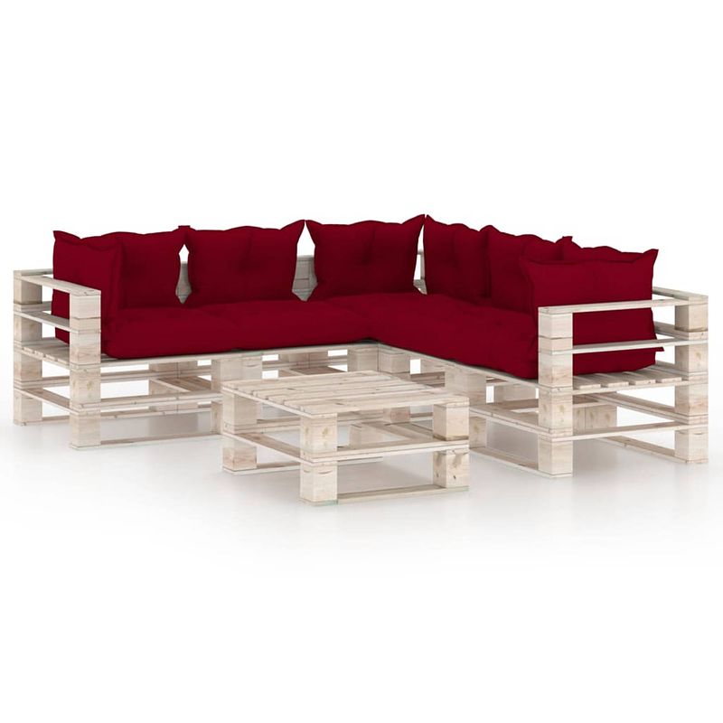 Foto van Vidaxl 6-delige loungeset met kussens pallet grenenhout