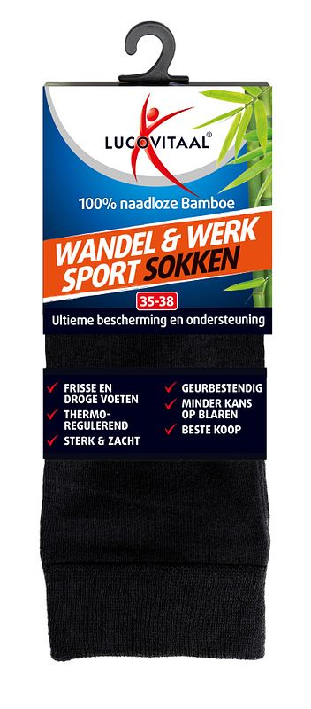 Foto van Lucovitaal wandel werk & sportsokken bamboe 35-38