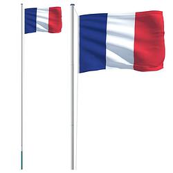 Foto van Vidaxl vlag met vlaggenmast frankrijk 6,23 m aluminium