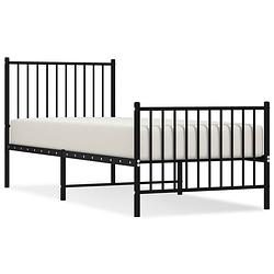 Foto van Vidaxl bedframe met hoofd- en voeteneinde metaal zwart 80x200 cm