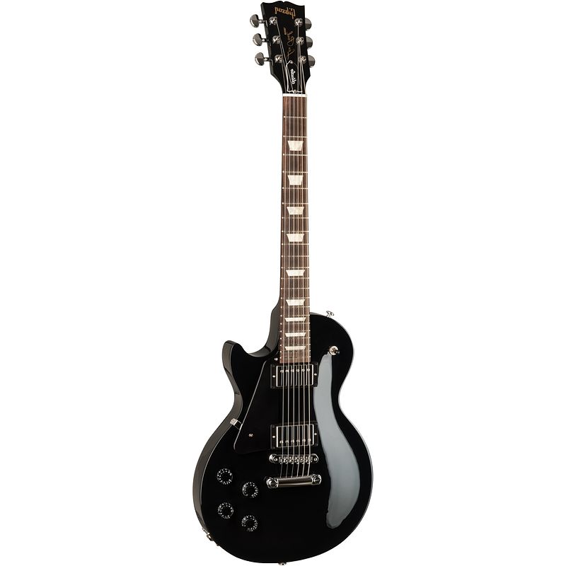 Foto van Gibson modern collection les paul studio lh ebony linkshandige elektrische gitaar met soft shell case