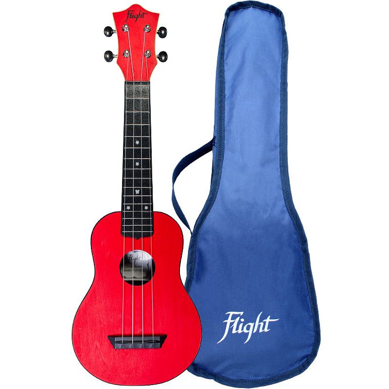 Foto van Flight travel series tus35 red sopraan ukelele met gigbag