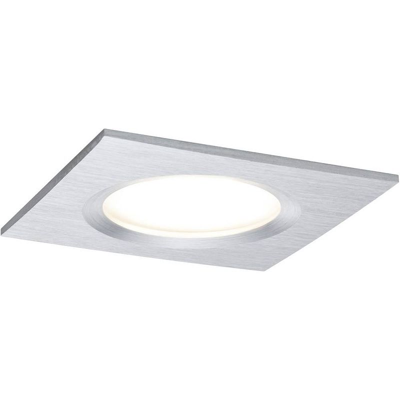 Foto van Paulmann coin slim led-inbouwlamp voor badkamer set van 3 stuks 18 w ip44 aluminium (gedraaid)