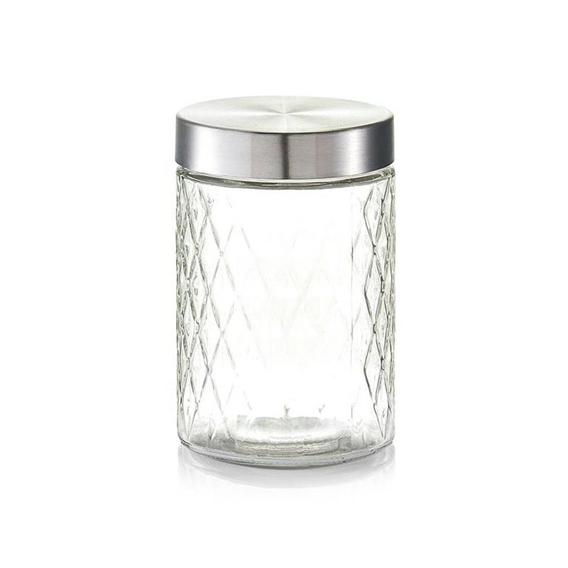 Foto van Zeller - storage glass 1200 ml w. metal lid