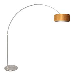 Foto van Steinhauer vloerlamp sparkled light 8126 staal kap gouden velours