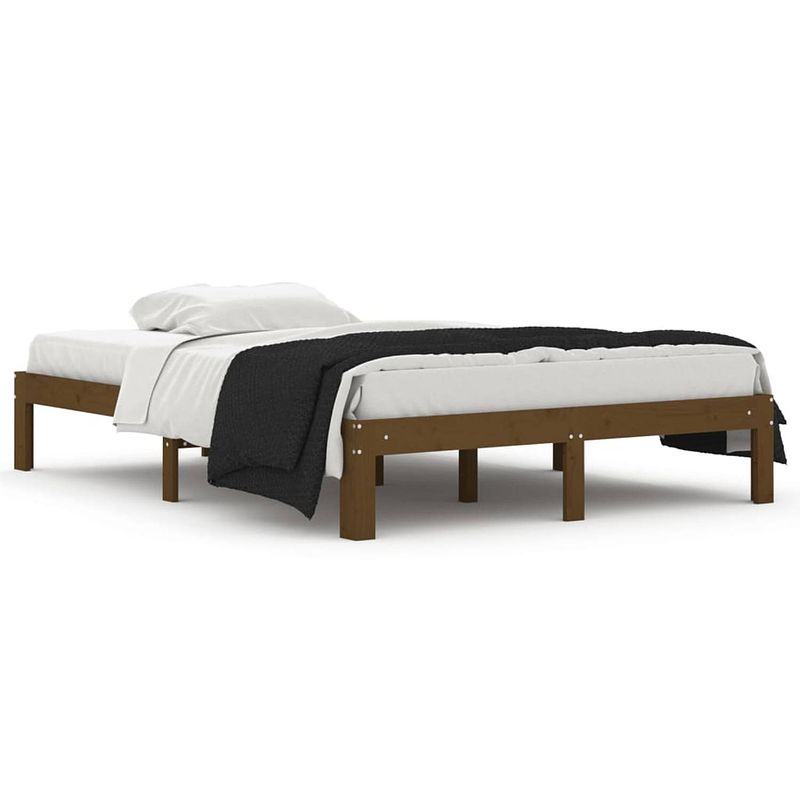 Foto van The living store bedframe - houten - honingbruin - 193.5 x 138.5 x 30 cm - geschikt voor 135 x 190 cm matras