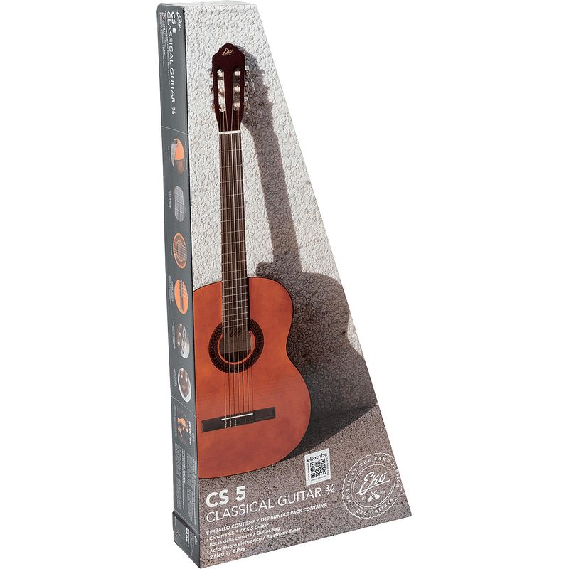 Foto van Eko cs5-pack natural 3/4-formaat klassieke gitaar starterset