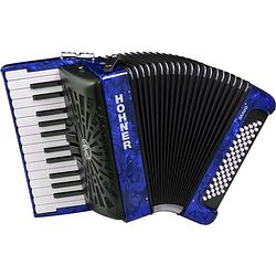 Foto van Hohner bravo ii 60 blauw, silent key accordeon