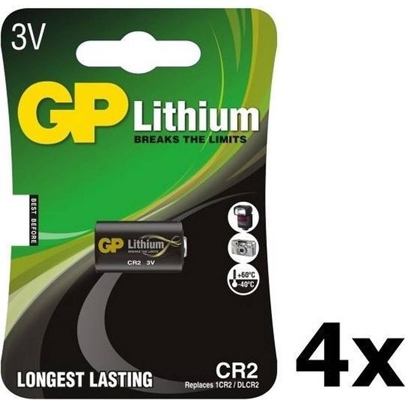 Foto van 4 stuks - gp cr2 dlcr2 el1cr2 cr15h270 lithium batterij