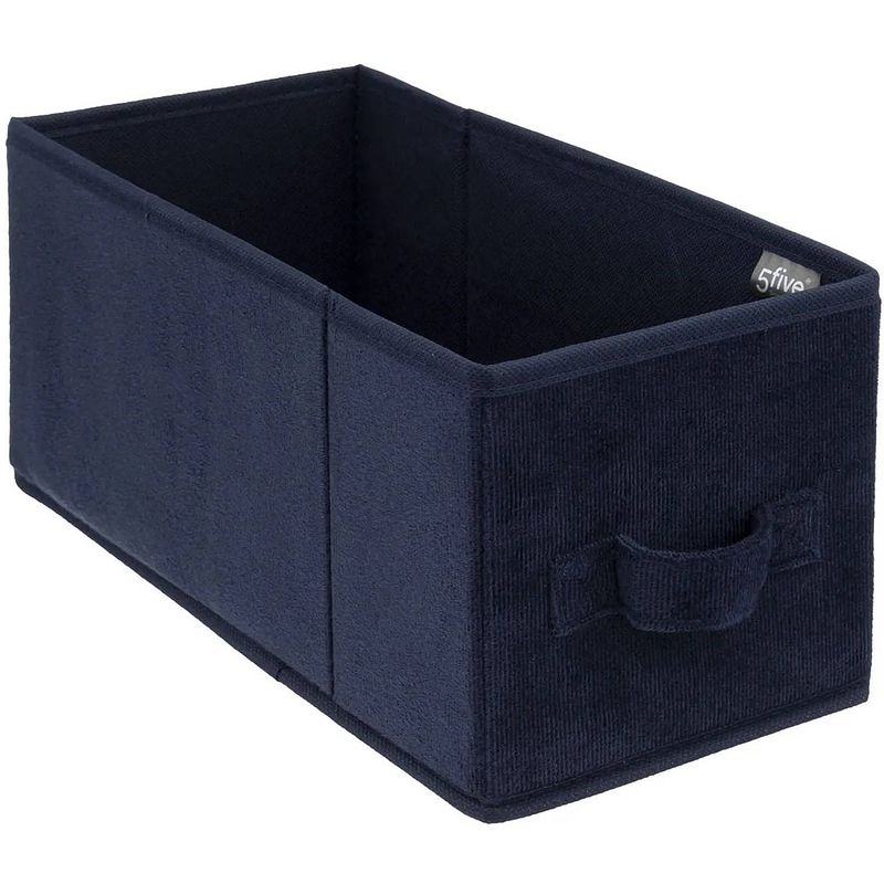 Foto van Opbergmand/kastmand 7 liter donkerblauw polyester 31 x 15 x 15 cm - opbergmanden