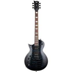 Foto van Esp ltd deluxe ec-1000 piezo qm see thru black linkshandige elektrische gitaar