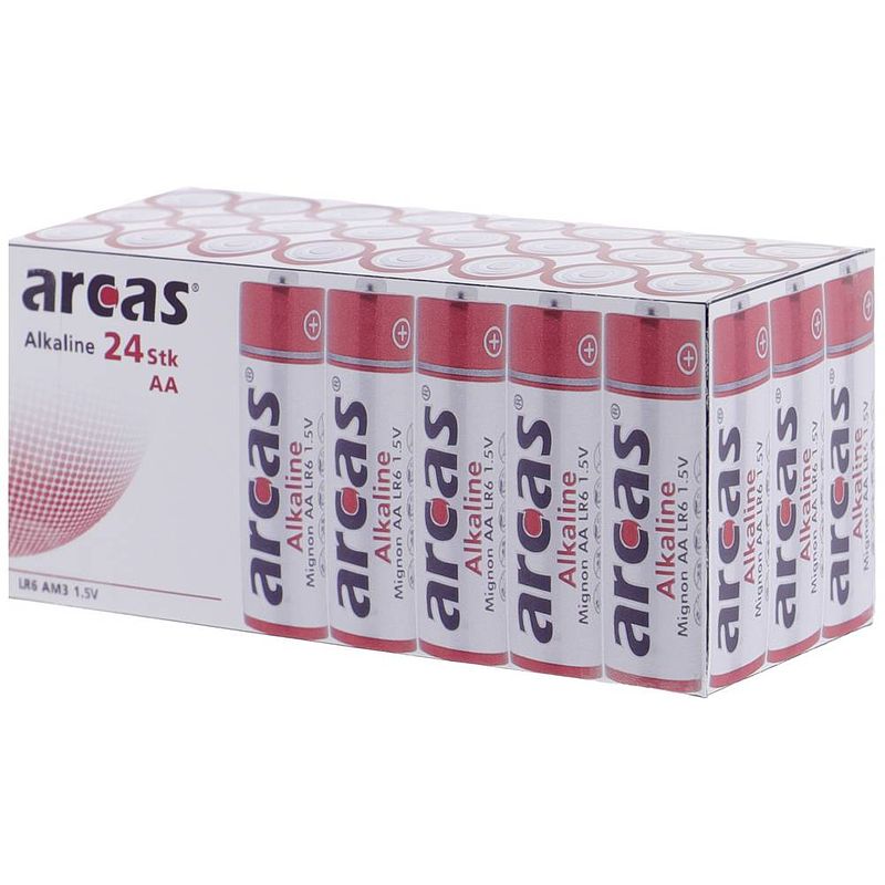 Foto van Arcas lr6 aa batterij (penlite) alkaline 1.5 v 24 stuk(s)