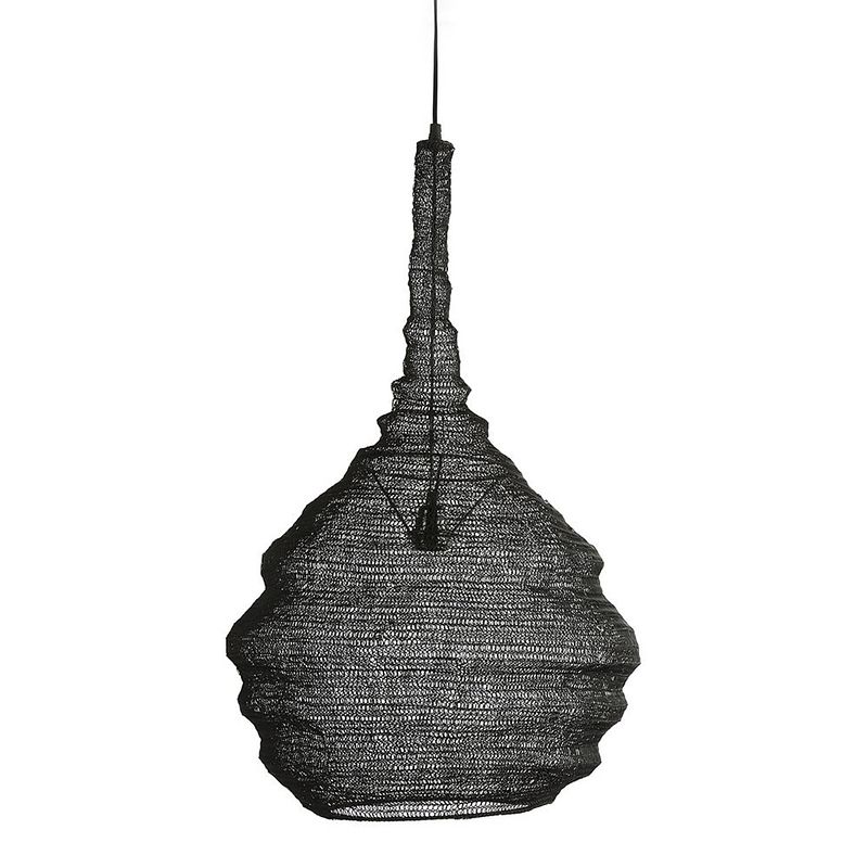 Foto van Non-branded hanglamp bodhi 38,5 x 38,5 cm e27 rvs 25w zwart