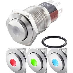 Foto van Tru components tc-gq16-kh-11d/j/41rgb/12v/s vandalismebestendige drukschakelaar 48 v/dc 2 a 1x uit/(aan) moment rood, groen, blauw, rgb ip65 1 stuk(s)