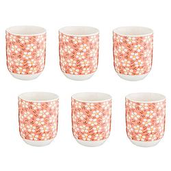 Foto van Haes deco - mokken set van 6 - ø 6x8 cm / 100 ml - met bloemen - mok