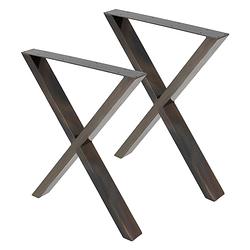 Foto van Set van 2 tafelpoten a-design, antraciet, 60x73 cm, gemaakt van staal