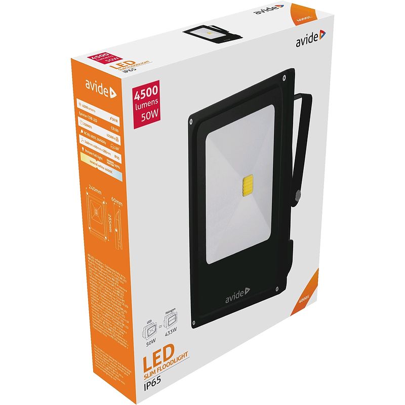 Foto van Avide led flood light slim 50w nw