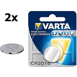 Foto van 2 stuks - varta cr2016 professional electronics 3v 90mah lithium knoopcel