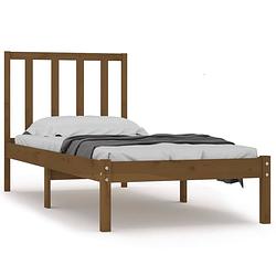 Foto van Vidaxl bedframe grenenhout honingbruin 75x190 cm 2ft6 small single