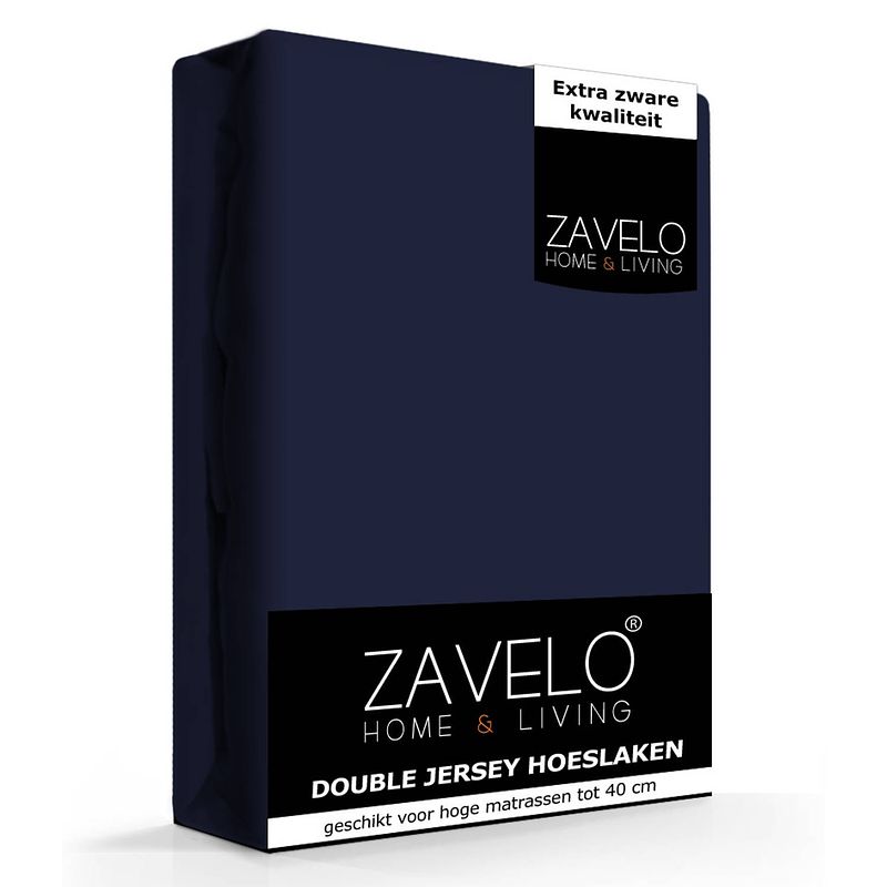 Foto van Zavelo double jersey hoeslaken navy-1-persoons (90x200 cm)