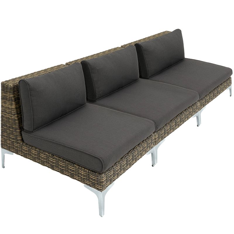 Foto van Tectake - modulaire wicker set villanova natuur - 3 x middendeel - 404658