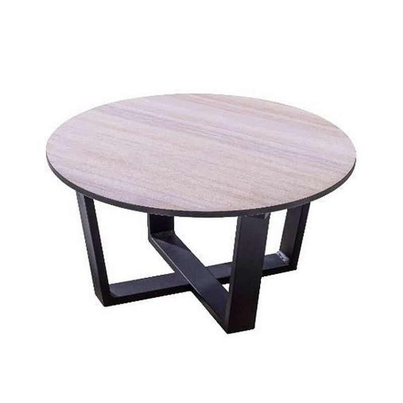 Foto van Yoi - teeburu coffee table 60x31cm. alu black/travertin