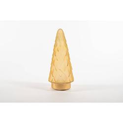 Foto van Anna'ss collection - tree glass 10,5x24,5cm matt gold with golden base 10led