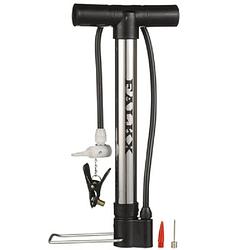 Foto van Falkx fietspomp mini klapvoet met slang 33 cm zilver