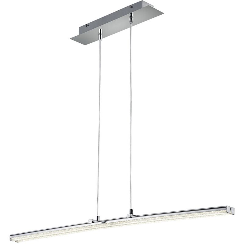 Foto van Led hanglamp - hangverlichting - trion stilo - 16w - natuurlijk wit 4000k - rechthoek - mat chroom - aluminium