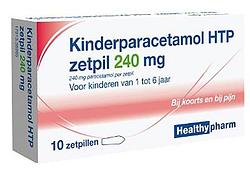 Foto van Healthypharm kinderparacetamol htp zetpil 240mg